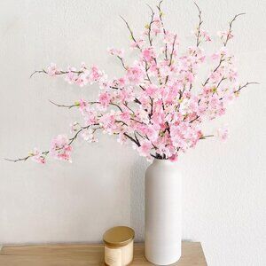 29.92 Inch Pink 6-Pcs Blossom Branches Artificial Flowers Vases Home Decor